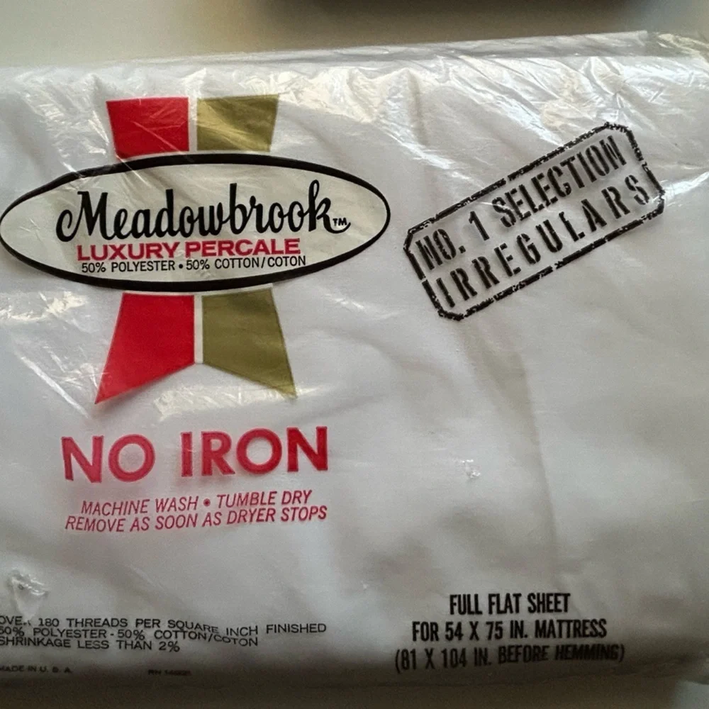 Meadowbrook Luxury Percale No Iron Full Flat Sheet Irregular